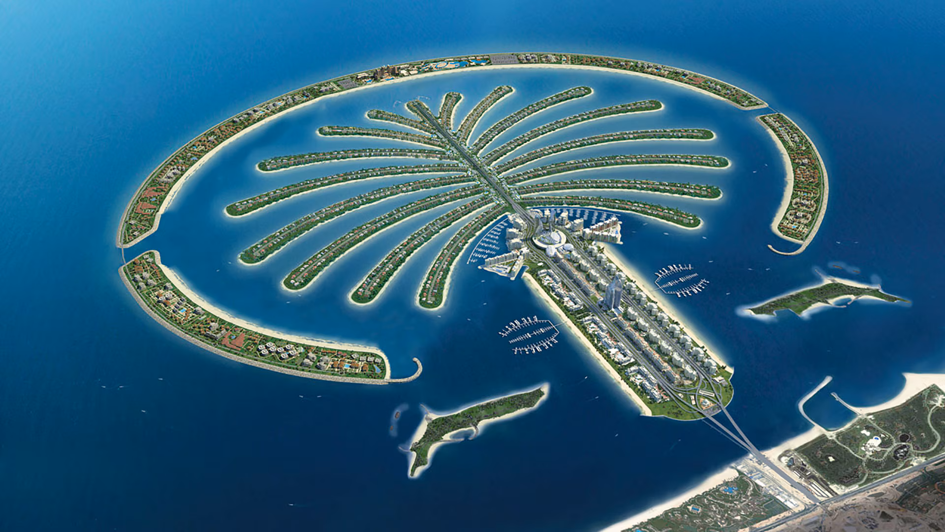 Aerial view of Palm Jumeirah island